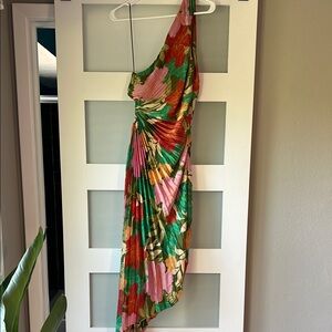 Dress Forum Asymmetrical Green Pink Cocktail Dress